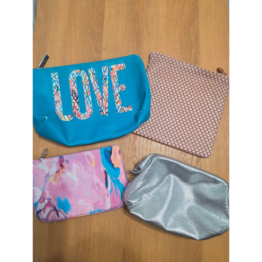 Lot of 4 Makeup Bags Cosmetic Pouches Travel Organizer Bundle